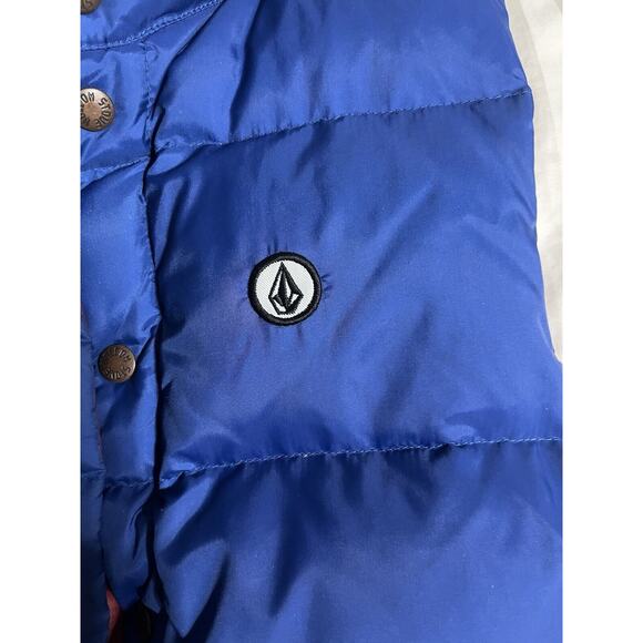 Volcom Womens Size S Reversible Duck Down Puffer Vest ~ Red / Blue - Picture 6 of 9